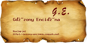 Gózony Enciána névjegykártya